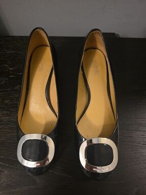Michael Kors Patent Leather Heels | Classic Black | Block Heel